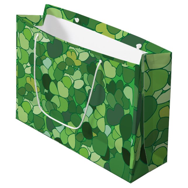Bolsa De Regalo Grande Green Leaf Botanical (Angulo Anverso)