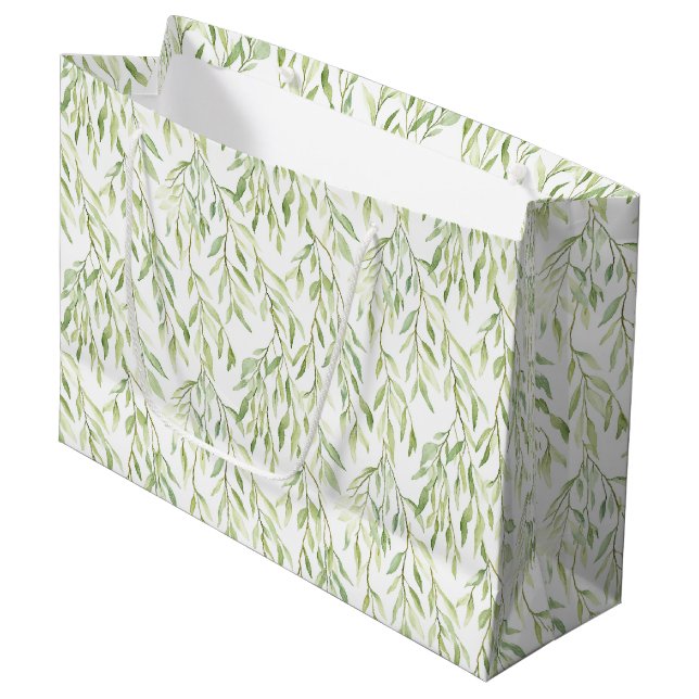 Bolsa De Regalo Grande Green Leaves Bridal Shower (Angulo Anverso)