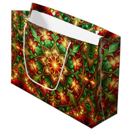 Bolsa De Regalo Grande Green Red Decorative Holiday Gift Bag