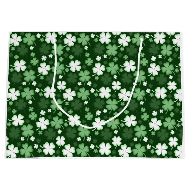 Bolsa De Regalo Grande Green Shamrock, Día de San Patricio (Anverso)