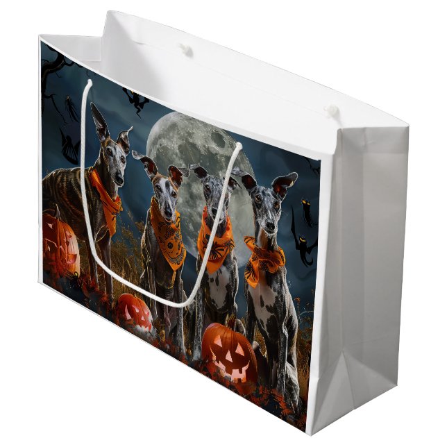 Bolsa De Regalo Grande Greyhound Halloween Spooky (Angulo Anverso)