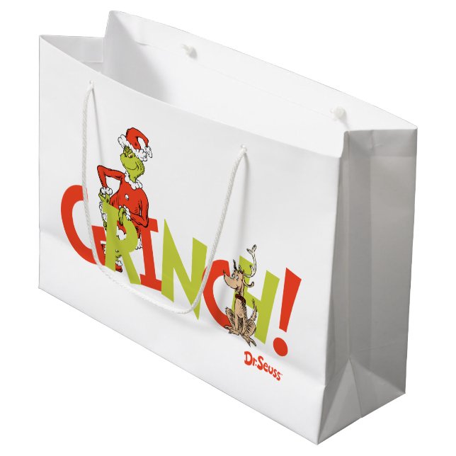 Bolsa De Regalo Grande Grinch! Character Logo Graphic (Angulo Anverso)