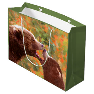 Bolsa De Regalo Grande Grizzly Bear Mom and Cub Painting - Wildlife Art