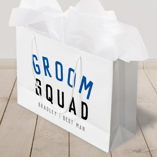 Bolsa De Regalo Grande Groom Squad | Moderno bachiller Groomsman estilo (Subido por el creador)
