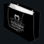 Bolsa De Regalo Grande Groomsman Tuxedo Tie Black<br><div class="desc">Boda Groomsman Tuxedo Tie Negro Gran Bolsa de Regalo o Bolsa de Favor</div>