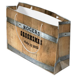 Bolsa De Regalo Grande Groomsman Whiskey Barrel personalizado