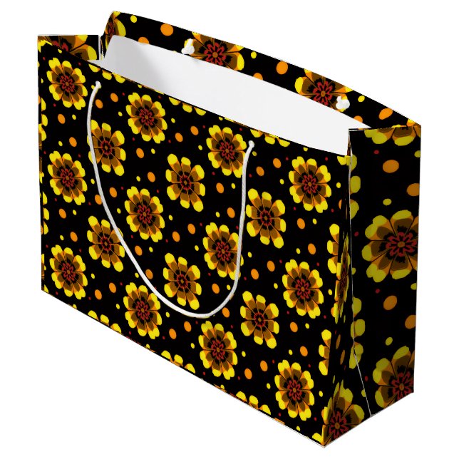 Bolsa De Regalo Grande Groovy 70s Daisy Flower Power Pattern (Angulo reverso)