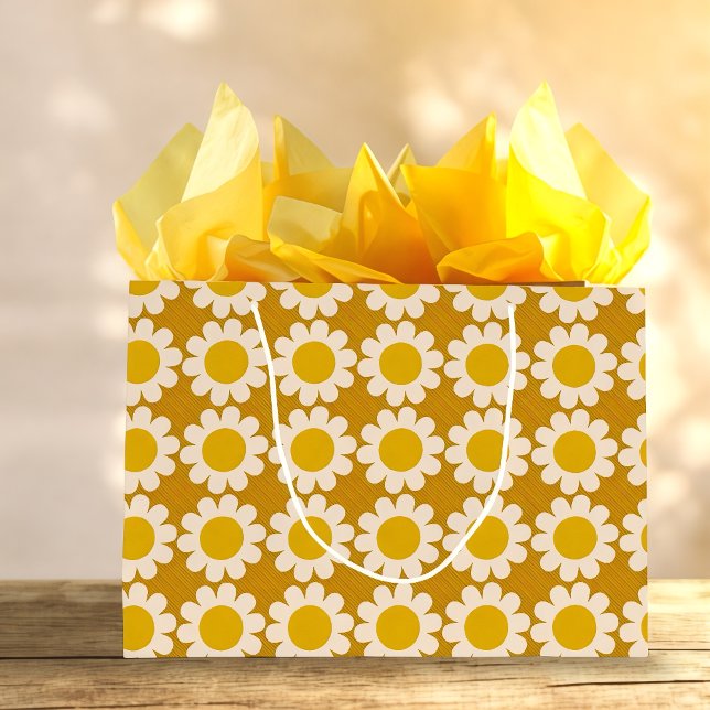 Bolsa De Regalo Grande Groovy Daisy Verano Hojas de papel de envolver (Subido por el creador)