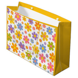Bolsa De Regalo Grande Groovy Flower Power (Amarillo)