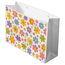 Bolsa De Regalo Grande Groovy Flower Power (Blanco)
