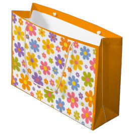 Bolsa De Regalo Grande Groovy Flower Power (Naranja)