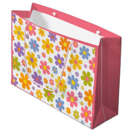 Bolsa De Regalo Grande Groovy Flower Power (Rosa)