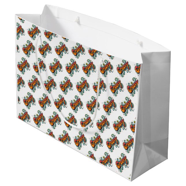 Bolsa De Regalo Grande Groovy Retro Psicodelic 70 Funky Arte Hippie (Angulo reverso)