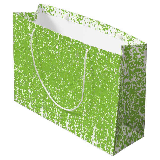 Bolsa De Regalo Grande Grunge Lime Green Pattern - Summer Abstract Decor (Angulo reverso)