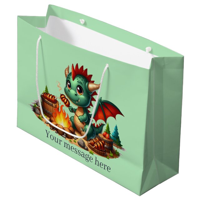 Bolsa De Regalo Grande Guay BBQ Dragon agrega texto (Angulo Anverso)