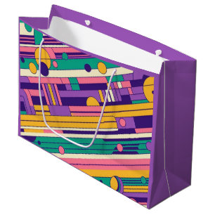 Bolsa De Regalo Grande Guay, colorido diseño retro de los años 80 y 90