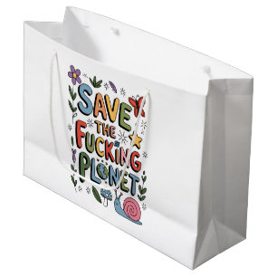 Bolsa De Regalo Grande Guerrero Ecológico Ambiental Lindo Salva el Planet