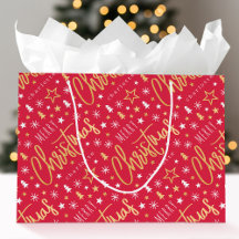 Guión de Feliz Navidad Nombre Personalizado Rojo D