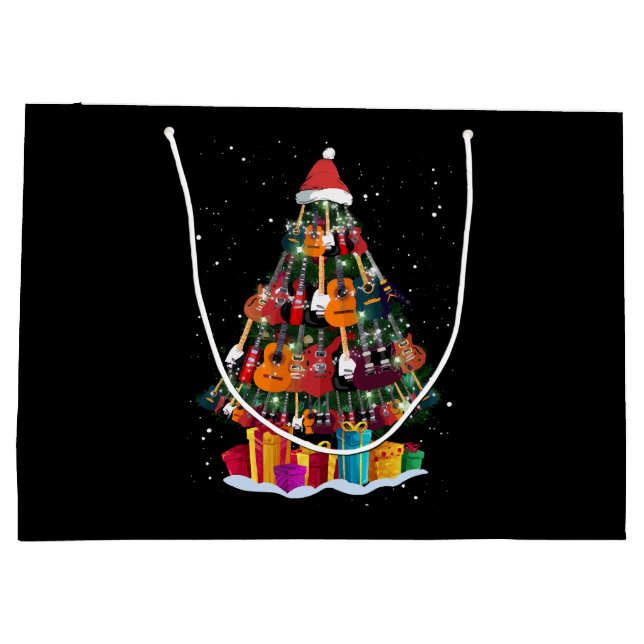 Bolsa De Regalo Grande Guitar Christmas Tree Funny (Reverso)