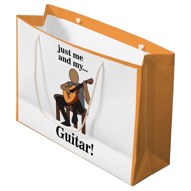 Bolsa De Regalo Grande Guitarist Playing Guitar Birthday (Angulo Anverso)