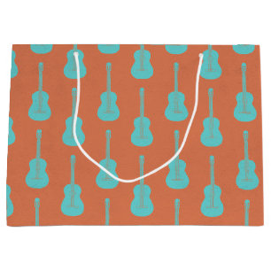 Bolsa De Regalo Grande Guitarra acústica grungy lunares verde naranja