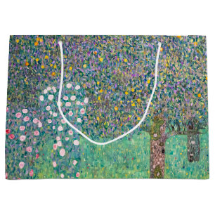 Bolsa De Regalo Grande Gustav Klimt - Rosebushes bajo los árboles