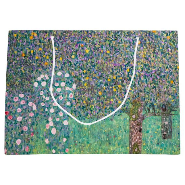 Bolsa De Regalo Grande Gustav Klimt - Rosebushes bajo los árboles (Anverso)