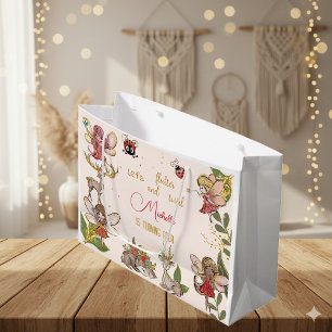Bolsa De Regalo Grande Hagamos flauta y torrencial, cumpleaños de hadas