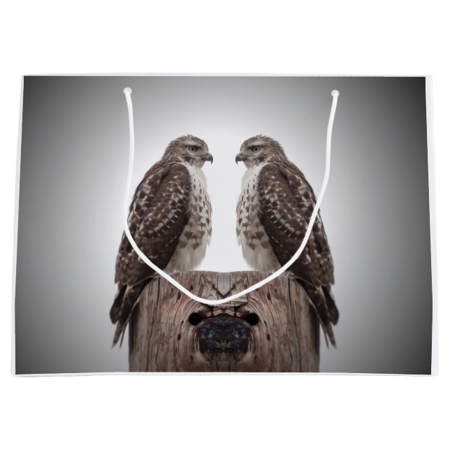 Bolsa De Regalo Grande Halcón en un poste (Anverso)