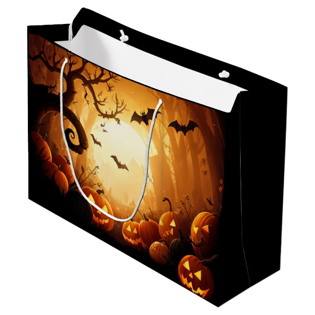 Bolsa De Regalo Grande Halloween/Bat/Calabaza/Caída (Angulo Anverso)