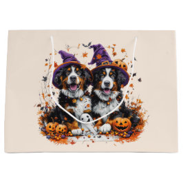 Bolsa De Regalo Grande Halloween Bernese Mountain Dogs Witch Ghost