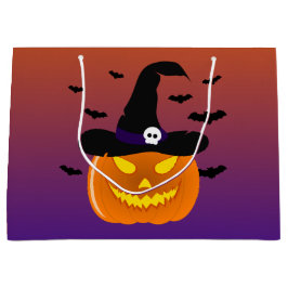 Bolsa De Regalo Grande Halloween Calabaza Jack o’ Lantern Witch Gorra