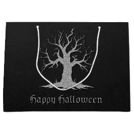 Bolsa De Regalo Grande Halloween con árbol plateado