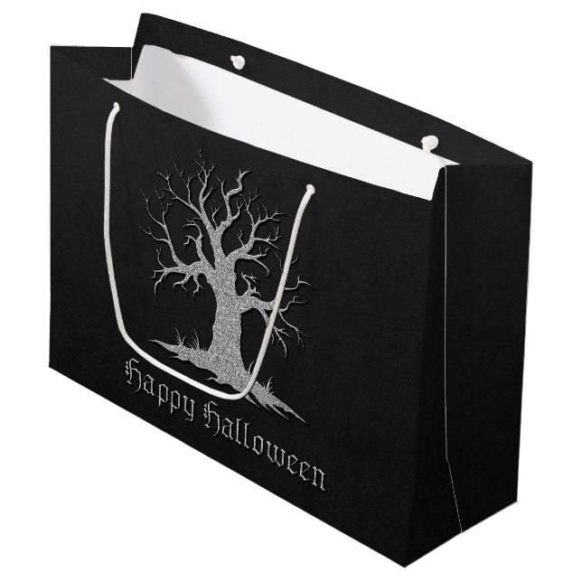 Bolsa De Regalo Grande Halloween con árbol plateado (Angulo Anverso)
