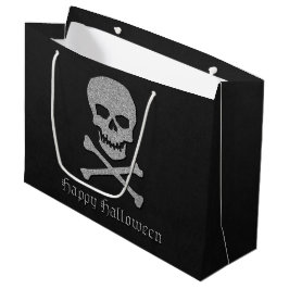 Bolsa De Regalo Grande Halloween con calaveras plateadas y cruces