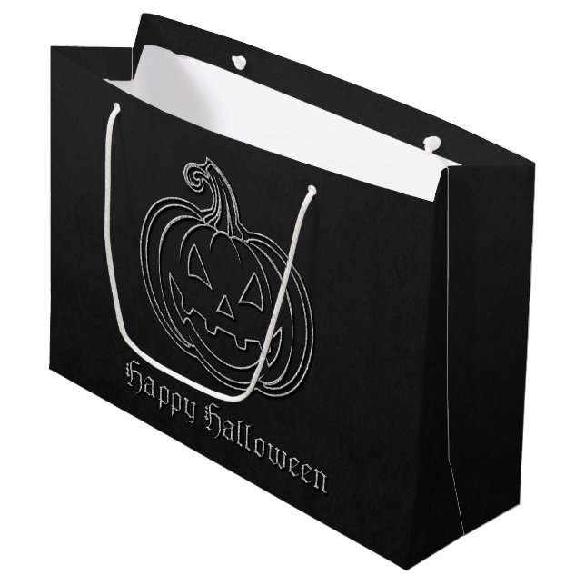Bolsa De Regalo Grande Halloween con linterna de Jack O' (Angulo Anverso)