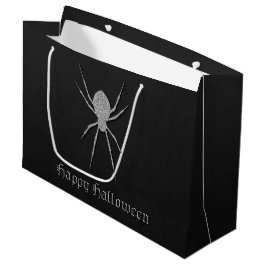 Bolsa De Regalo Grande Halloween de araña plateada