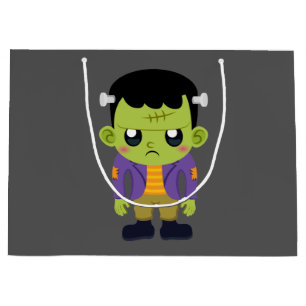 Bolsa De Regalo Grande Halloween de Monstruo Frankenstein Verde