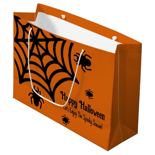 Bolsa De Regalo Grande Halloween de Spiderweb personalizado (Angulo Anverso)