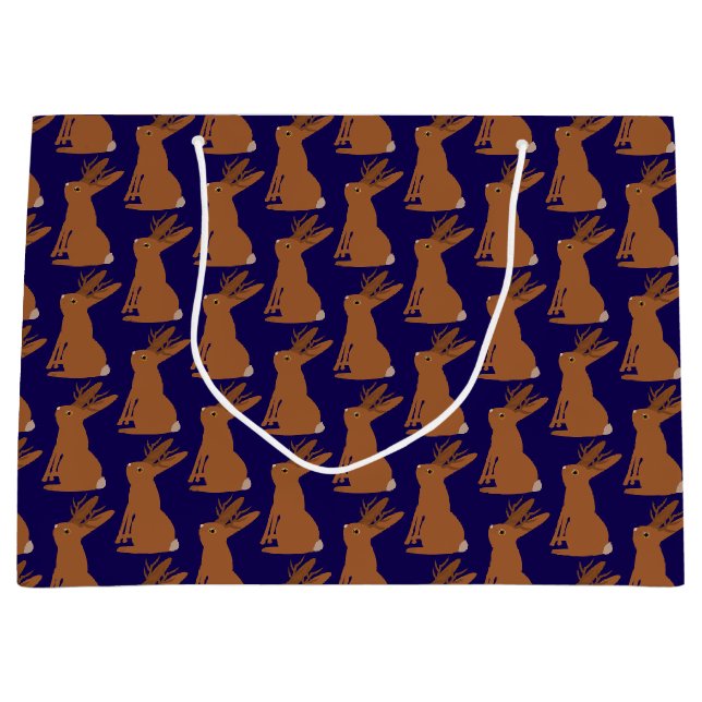 Bolsa De Regalo Grande Halloween Jackalope Trick o Tret Pattern (Anverso)