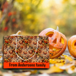 Bolsa De Regalo Grande Halloween naranja café elegante