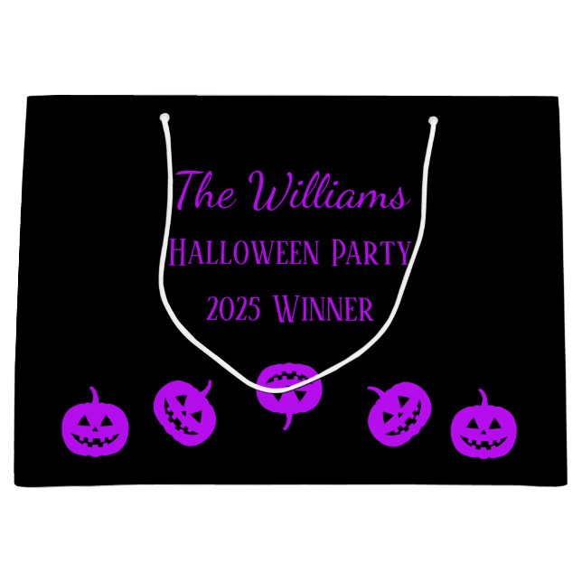 Bolsa De Regalo Grande Halloween Party Purple Pumpkins (Anverso)