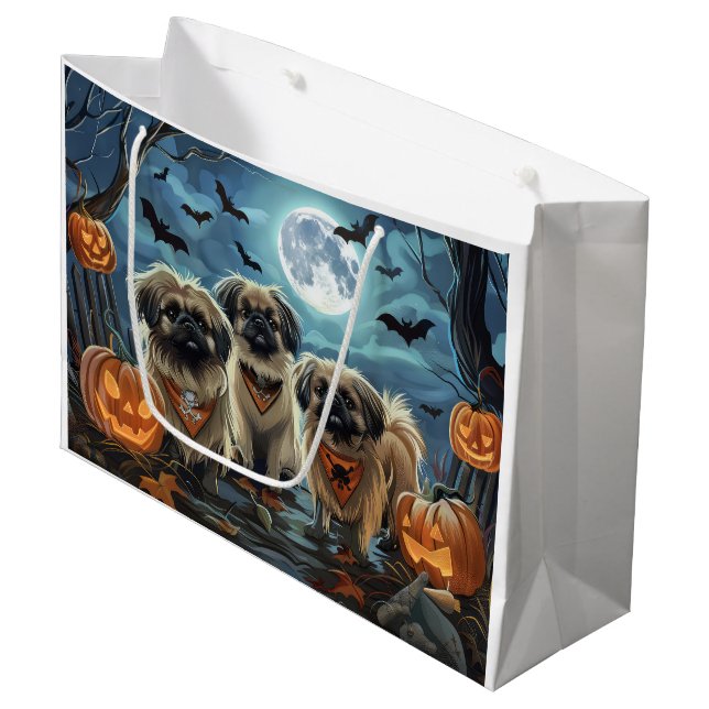 Bolsa De Regalo Grande Halloween Pekingese Spooki (Angulo Anverso)