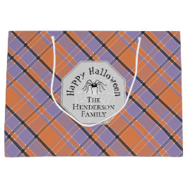 Bolsa De Regalo Grande Halloween, Personalizado de Araña Grisácea Oscura