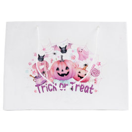 Bolsa De Regalo Grande Halloween rosa