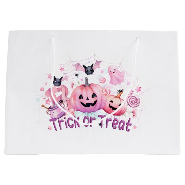 Bolsa De Regalo Grande Halloween rosa (Anverso)