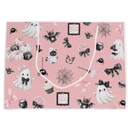 Bolsa De Regalo Grande Halloween rosa pequeño boo