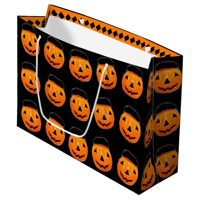 Bolsa De Regalo Grande Halloween Trick or Treat Pumpkins (Angulo Anverso)