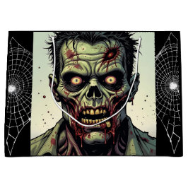 Bolsa De Regalo Grande Halloween Zombie y Spiderwebs espeluznantes