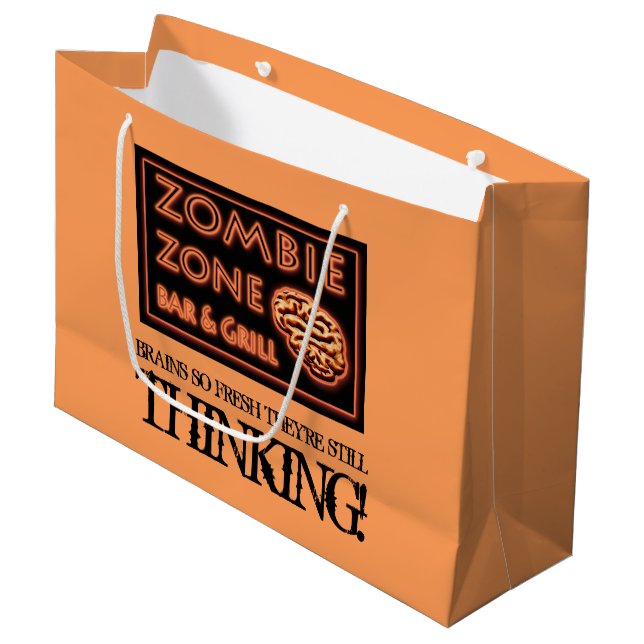 Bolsa De Regalo Grande Halloween Zombie Zone Fresca comida Brainz (Angulo Anverso)
